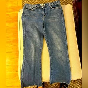 L’AGENCE Kendra High-rise cropped flare 
Medium blue wash